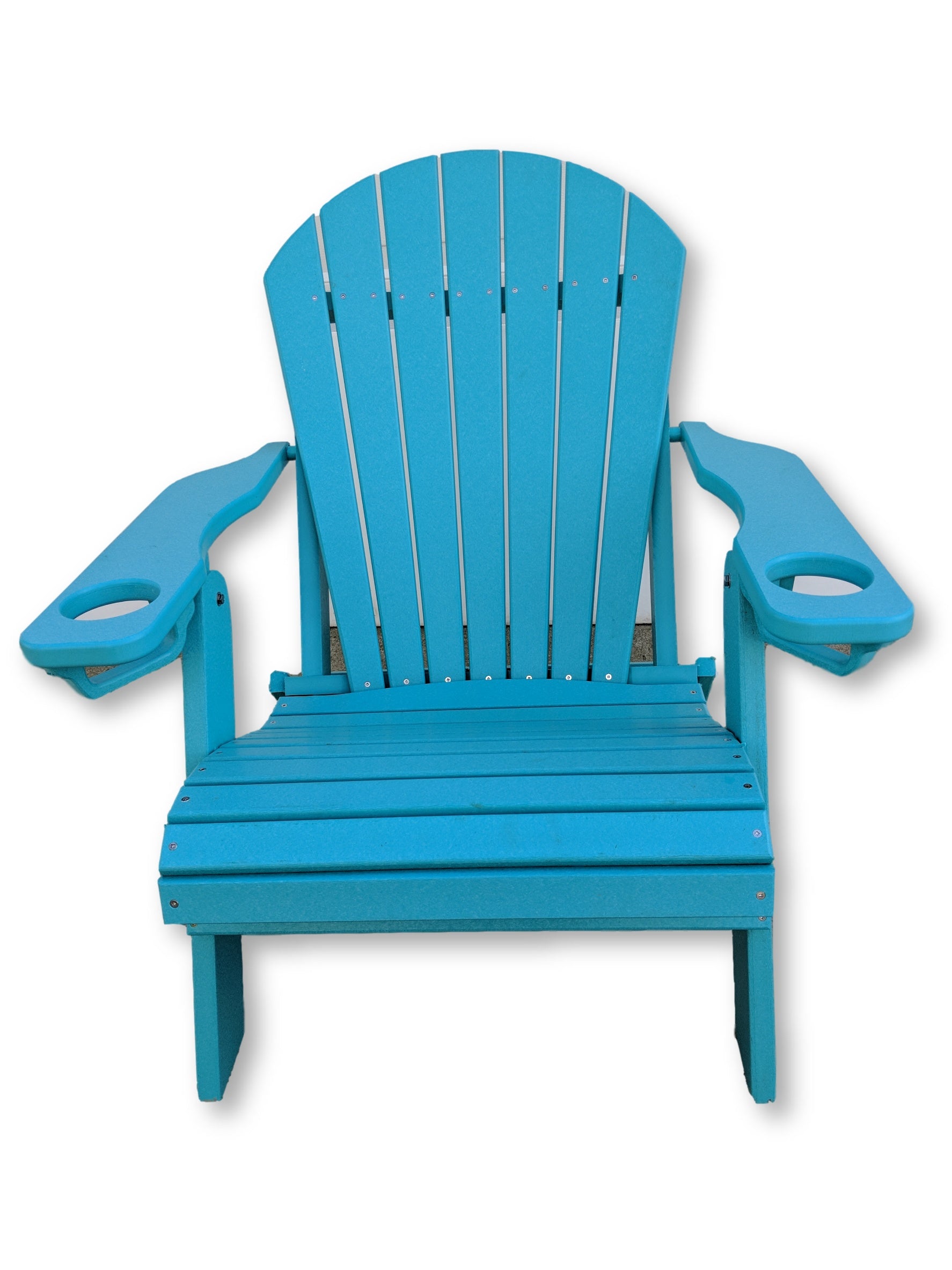 Aruba Blue Folding Adirondack Chair with Cup Holders