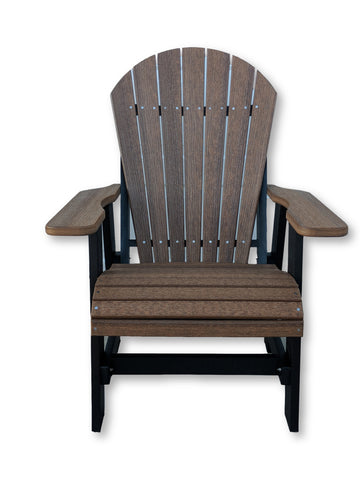 Antique Mahogany Black Folding Adirondack Chair (No Cup Holders)