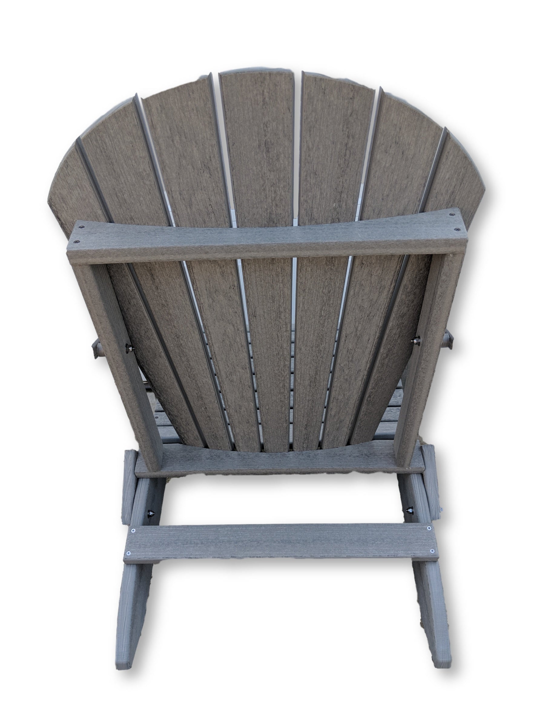 Driftwood Gray Folding Adirondack Chair with Cup Holders