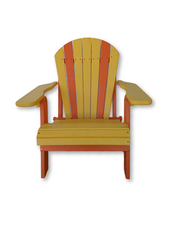 Yellow & Orange Folding Adirondack Chair(No Cup Holders)