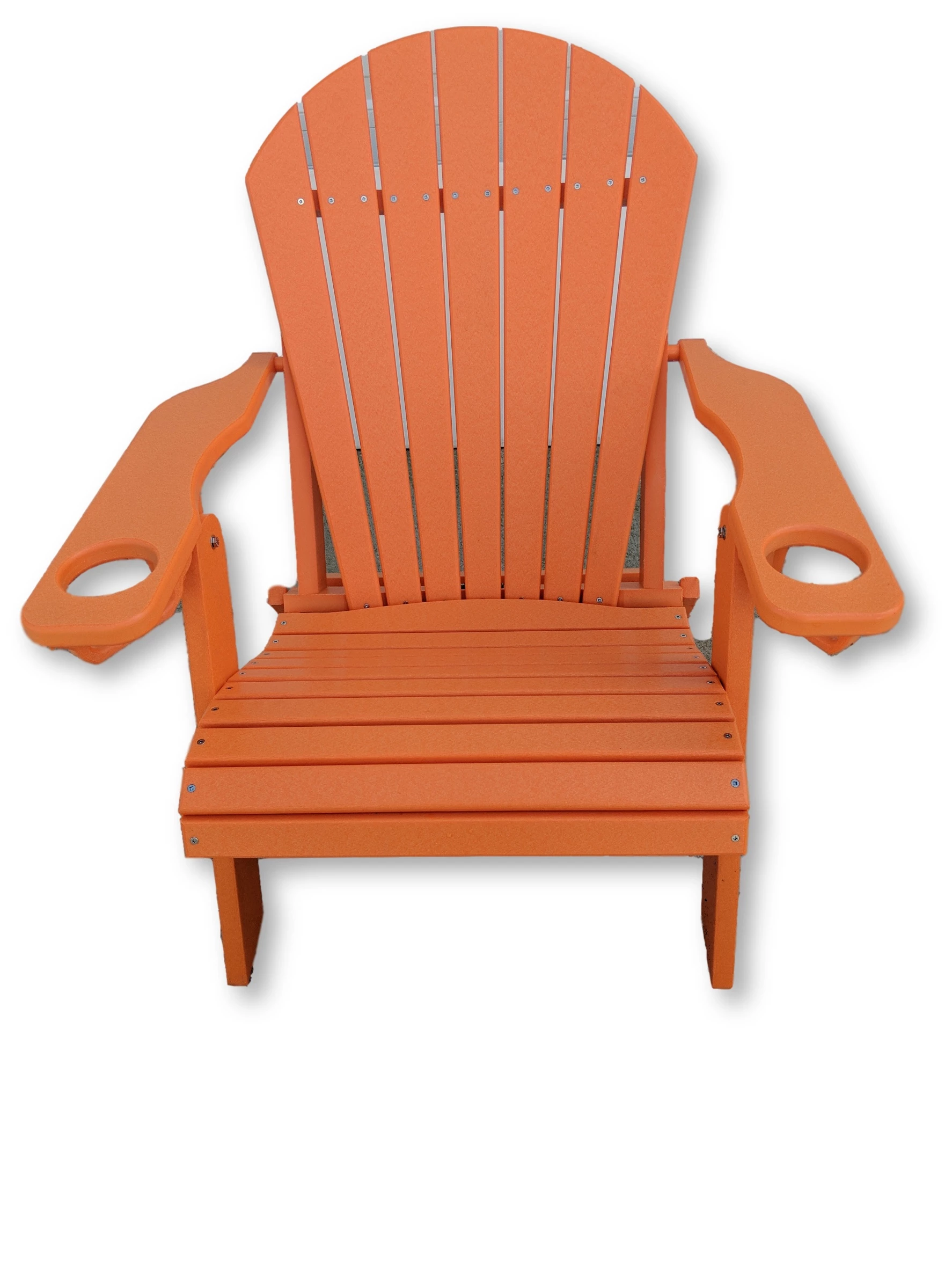 Orange Folding Adirondack Chair with Cup Holders
